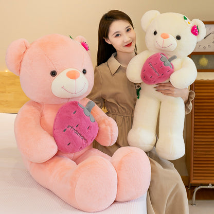 Red + Big Strawberry New Cute Teddy Bear Plush Toy Large Hugable Bear Doll Girls Valentine's Day Gift