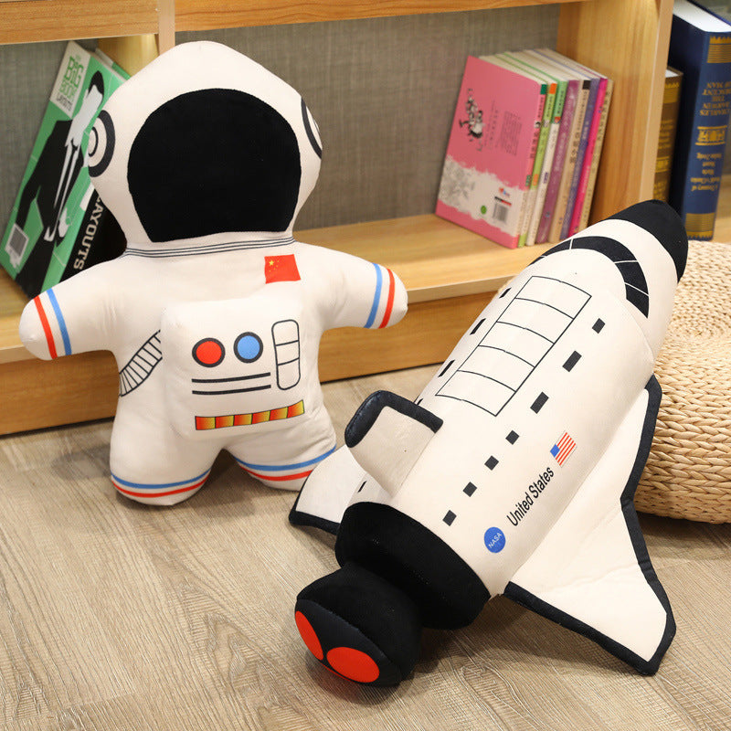 Creative astronaut rocket pillow plush toy astronaut doll space shuttle ragdoll birthday gift