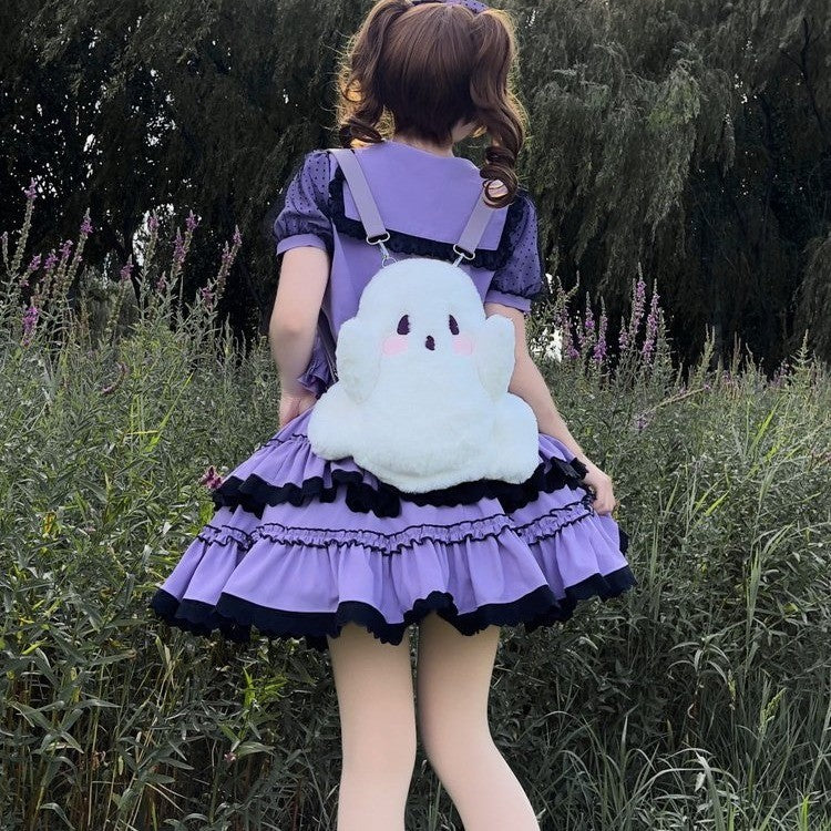 32 CM / 13 inch New Ghost Kid Backpack Female Personalized Doll Plush Doll Bag Japanese Cute Girl Cartoon Backpack