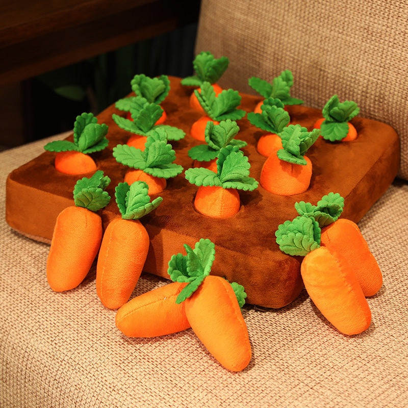 35 CM / 14 inch Creative Carrot Pulling Plush Toy Internet Celebrity Pet Doll Children's Parent-Child Interaction Carrot Vegetable Patch