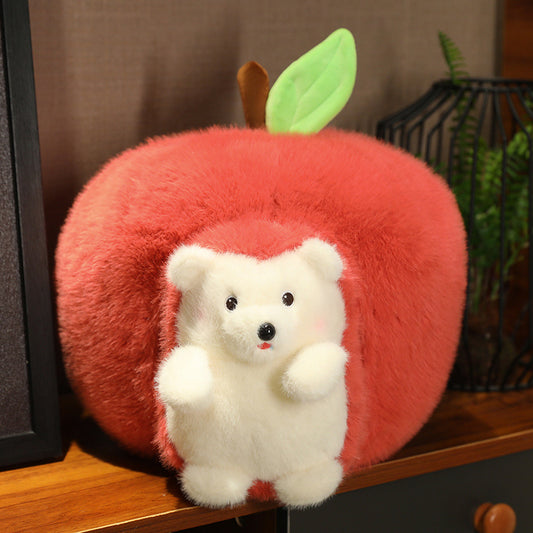 Cute Reversible Apple/Hedgehog Plush Toy Pillow - Aixini Toys