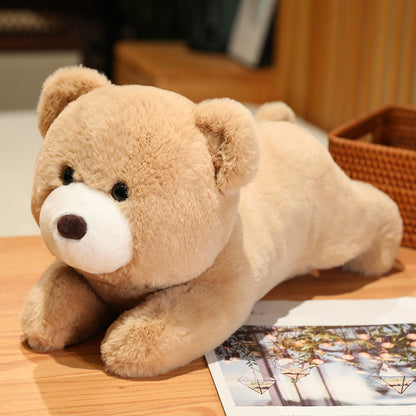 Cute and Soft Brown Lying Teddy Bears Plush Toys Pillow - Aixini Toys