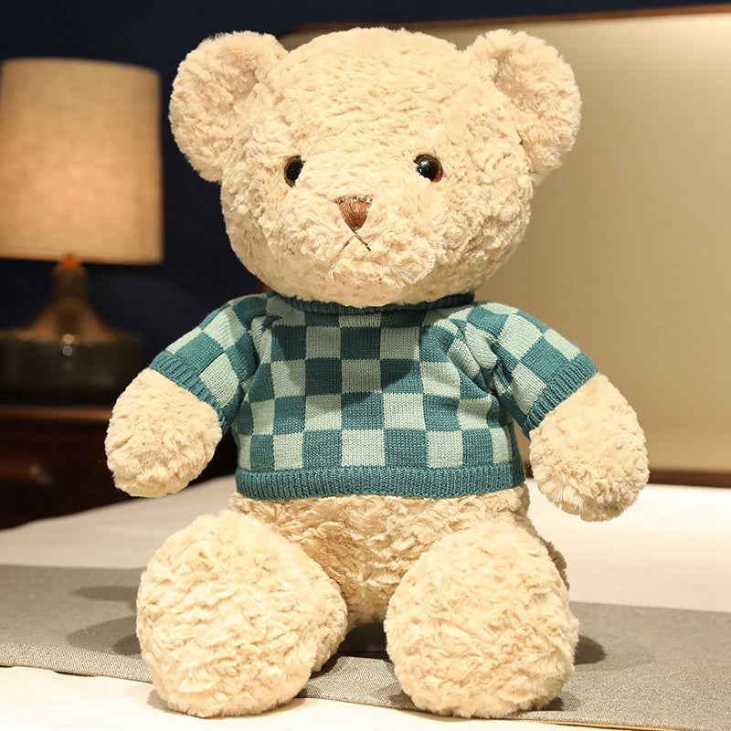 New Soft and Cute Plaid Sweater Teddy Bear - Aixini Toys