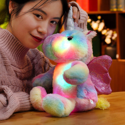 30 CM / 12 inch Unicorn Doll Sitting Girly Heart Plush Doll Pillow Birthday Gift for Children Glowing Unicorn