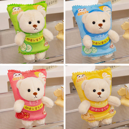 28 CM / 11 inch Potato Chip Bag — Pink Bear - Potato Chip Doll Internet Celebrity Bear Plush Toy Convenient Crossbody Bag Creative Potato Chip Foodie A Must-Have Bag for Going Out