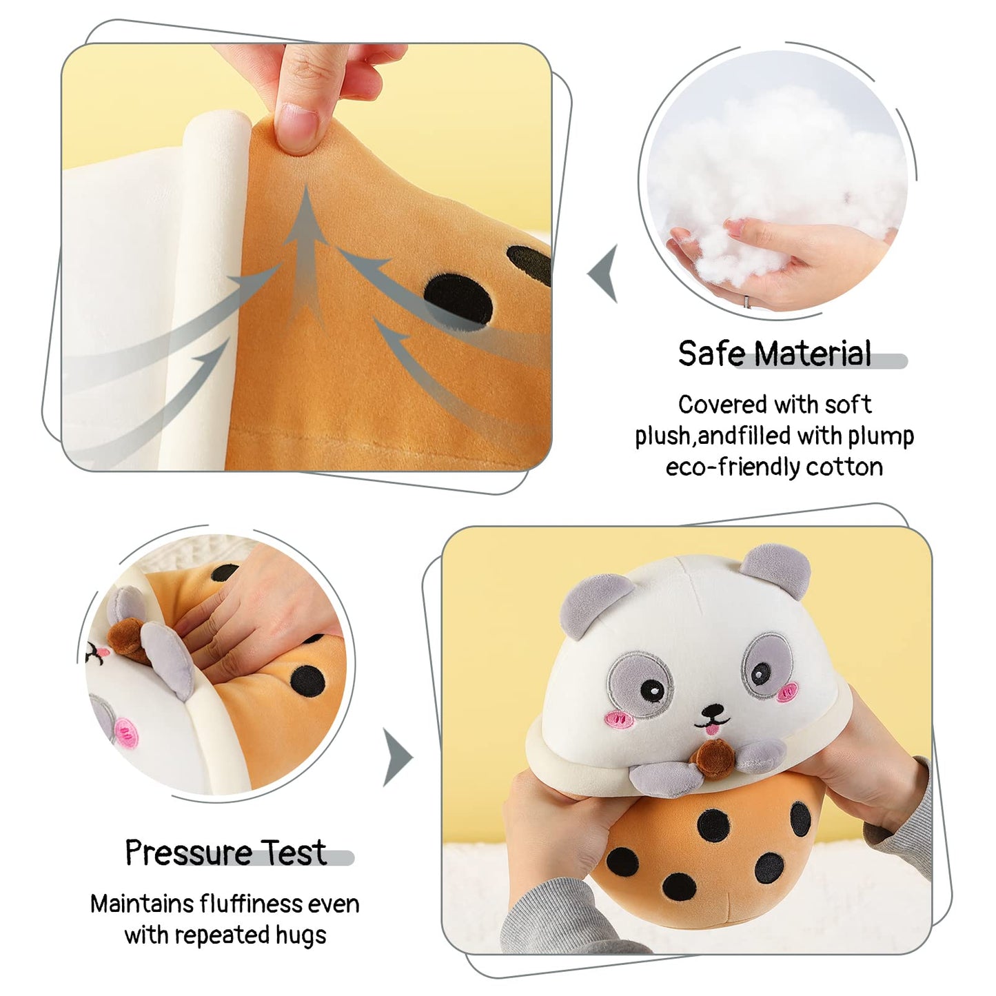 25 CM / 10 inch Panda Boba Plush Toy Bubble Tea Stuffed Animal Soft Kawaii Plush Toy