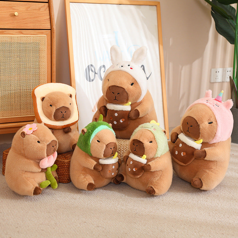 Transformed Capybara Doll Rabbit Style - Internet celebrity's same style Transformed Capybara Doll Cute Plush Doll Toy Children's Birthday Gift Capibala Doll