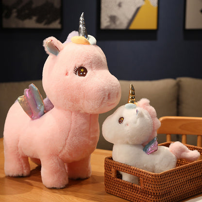 Internet celebrity unicorn doll plush toy girl bed pillow children's rag doll comfort doll rainbow pony