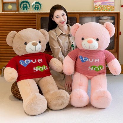 White + Big Strawberry New Cute Teddy Bear Plush Toy Large Hugable Bear Doll Girls Valentine's Day Gift