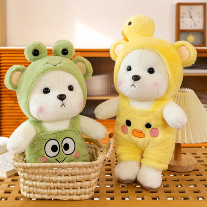 Transformed Duck Lily Bear Doll Plush Toy Cross-dressing Frog Teddy Bear Doll Catching Machine Doll Children's Gift