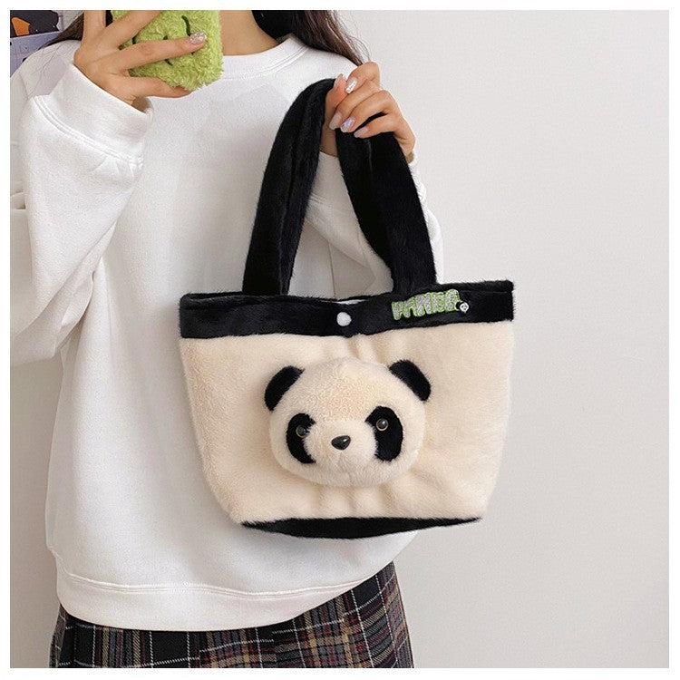 22 CM / 9 inch Cute White Panda Doll Cartoon Messenger Bag Large Capacity One Shoulder Children's Gift Wholesale Japanese Girl