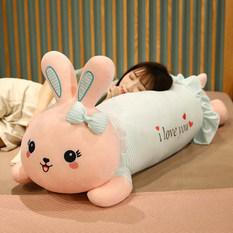 Rabbit plush toy cute bed legs sleeping cloth doll lying down rabbit doll long doll birthday gift