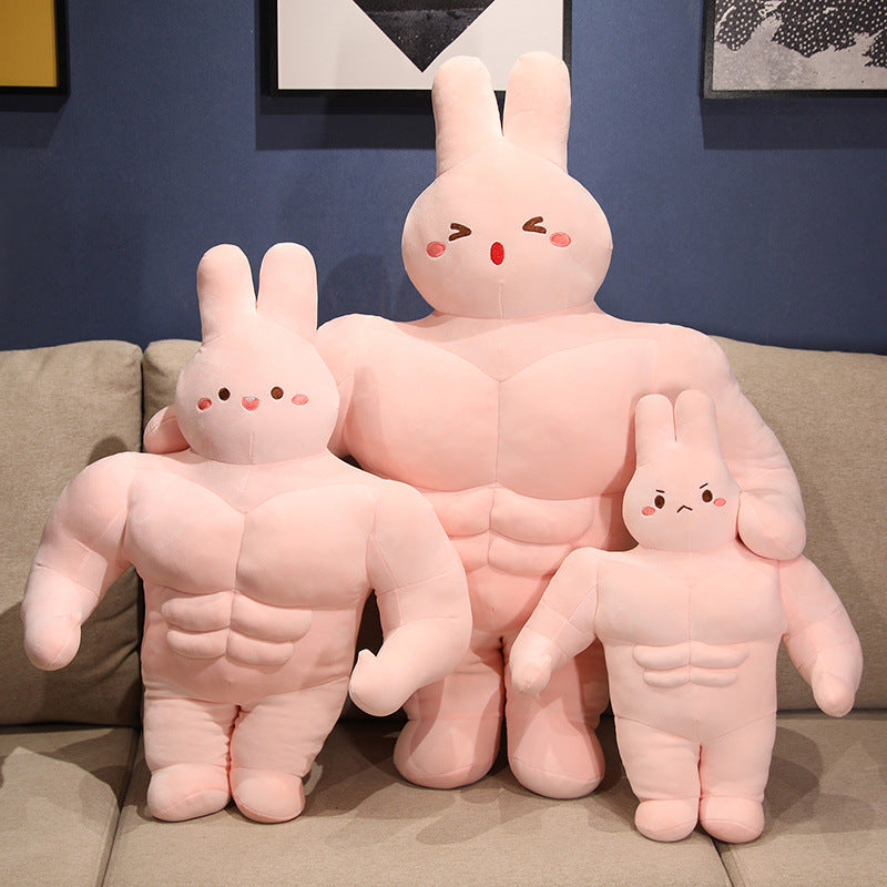Easter - Creative toy muscular man rabbit pillow male chest nap pillow boyfriend and girlfriend pillow fitness chest cushion