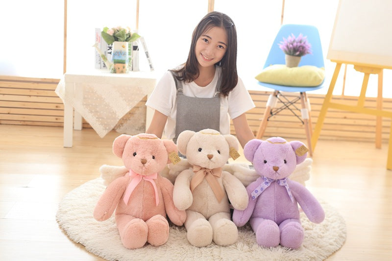 Angel Teddy Bear Plush Toy Doll Girl Birthday Gift Soothing Pillow Wings Angel Bear