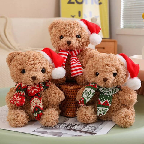 Aixini Cute Christmas Teddy Bears Christmas Plush Toys 23cm