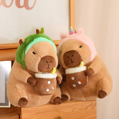 Transformed Capybara Doll Avocado Style - Internet celebrity's same style Transformed Capybara Doll Cute Plush Doll Toy Children's Birthday Gift Capibala Doll