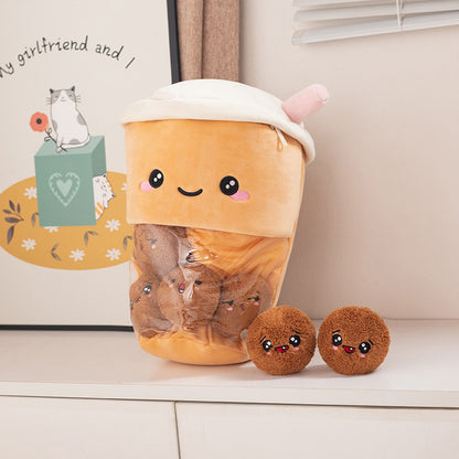 40 CM / 16 inch Milk tea cup pillow children's plush toy wolfberry cup cat claw cup gift decoration props