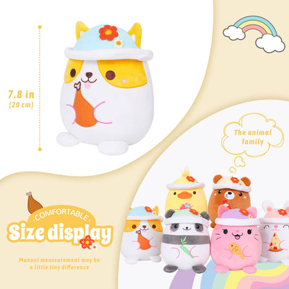 20 CM / 8 inch Cute corgi plush pillow dog stuffed animal, soft kawaii corgi plush toy, hooded clothing, suitable gift for children