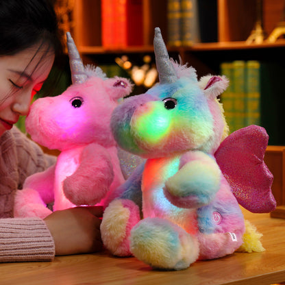 30 CM / 12 inch Unicorn Doll Sitting Girly Heart Plush Doll Pillow Birthday Gift for Children Glowing Unicorn
