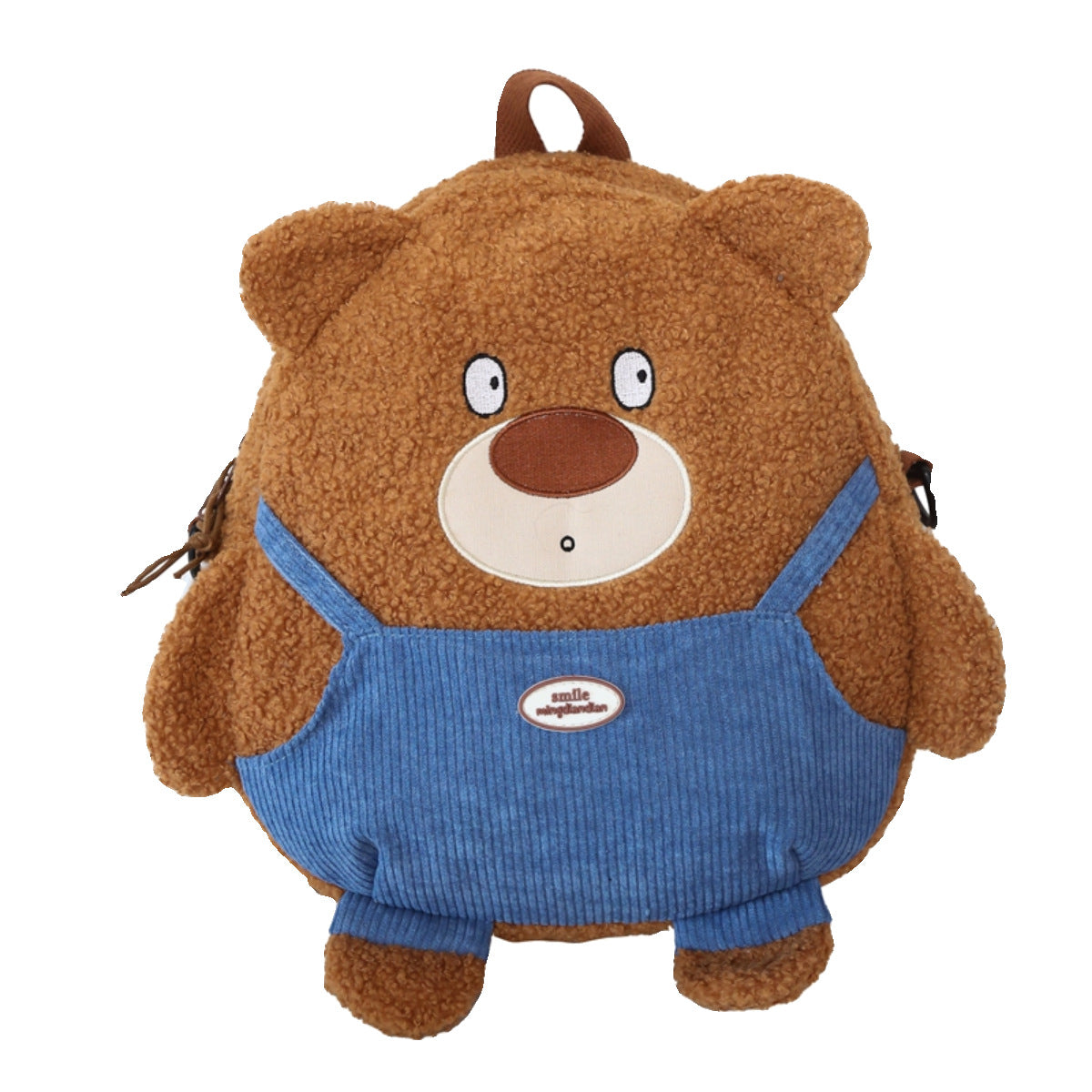 Brown pendant-free cute cartoon bear plush backpack for women 2024 popular new soft girl cute girly heart versatile bag