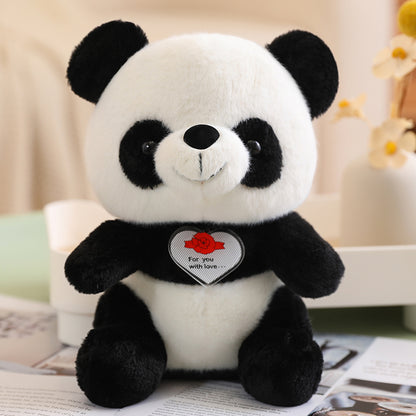 Cute Chubby Stuffed Animal Panda with Love Valentine’s Day Plush - Aixini Toys