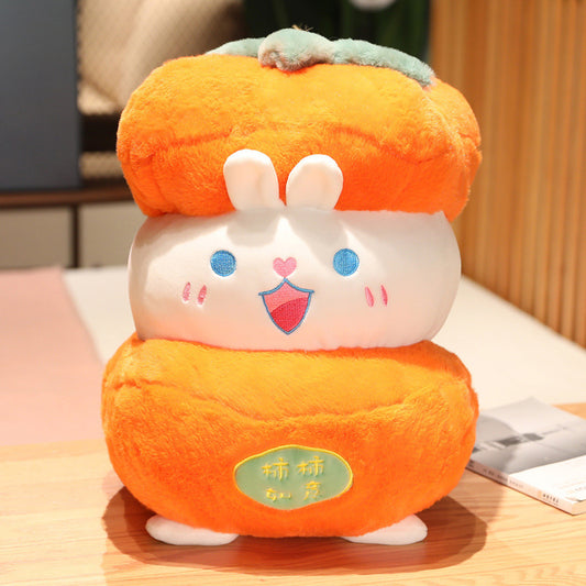 Creative Cartoon Animal Tiger Pig Rabbit Transformed into Persimmon Plush Pillow Cushion Gift New Year Mascot
