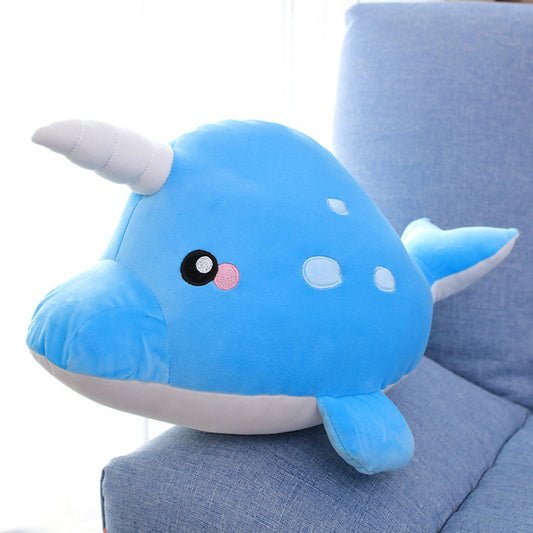 Red ocean animal narwhal shark plush toy doll pillow pillow for sleeping as a gift for friends