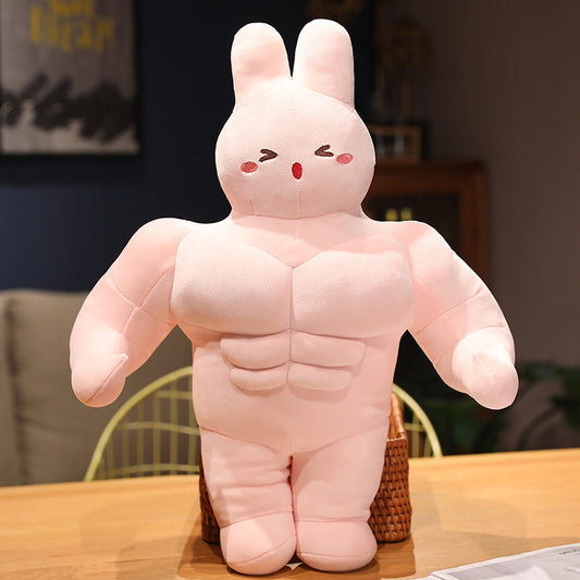 Creative toy muscular man rabbit pillow male chest nap pillow boyfriend and girlfriend pillow fitness chest cushion