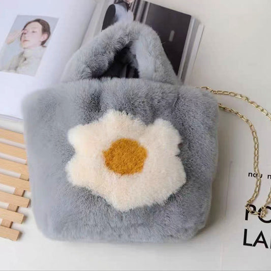 Deep space gray - plush versatile fashionable sunflower bag for women 2024 new niche high-end cross-body omelette bag