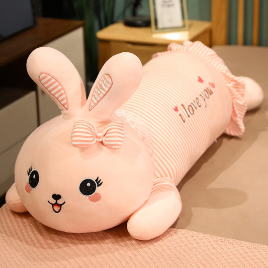 Rabbit plush toy cute bed legs sleeping cloth doll lying down rabbit doll long doll birthday gift