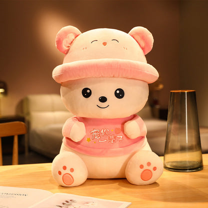 Cute sweetheart cute pet hat bear doll plush toy rag doll teddy bear pillow children's doll gift for women