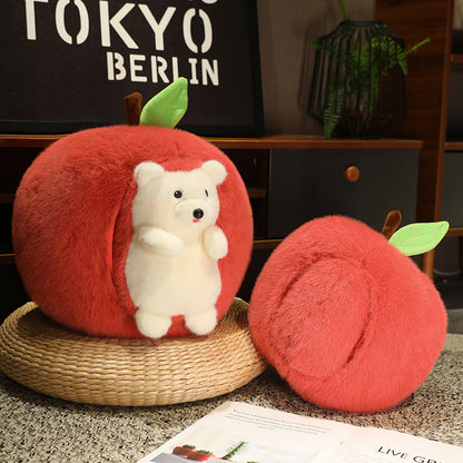 Cute Reversible Apple/Hedgehog Plush Toy Pillow - Aixini Toys