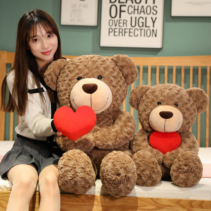 Cute Brown Smile Love Teddy Bear - Aixini Toys