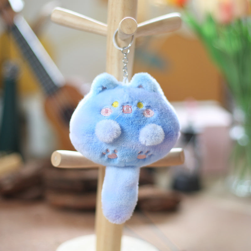 Light blue cute kitten pendant plush toy doll cartoon kitten bag pendant keychain rag doll doll