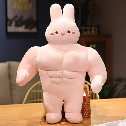 Easter - Creative toy muscular man rabbit pillow male chest nap pillow boyfriend and girlfriend pillow fitness chest cushion