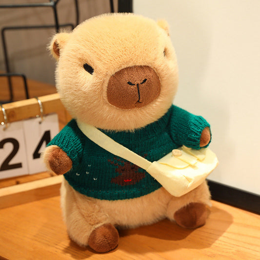 Cute Capybara Doll Sweater Backpack Capybara Doll Children's Plush Toy Gift