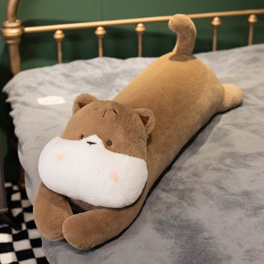 90 CM / 35 inch Cute Pet Long Pillow [Cat] - Cartoon Animal Doll Cute Pet Long Pillow Leg Sleeping Sofa Bed Cushion Lying Rabbit Plush Doll