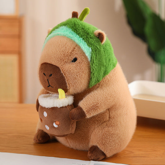 Transformed Capybara Doll Avocado Style - Internet celebrity's same style Transformed Capybara Doll Cute Plush Doll Toy Children's Birthday Gift Capibala Doll