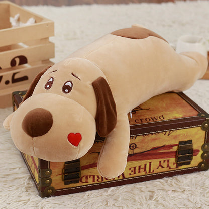 Cute and Soft Stuffed Animals Heart Lying Dog Pillow - Aixini Toys