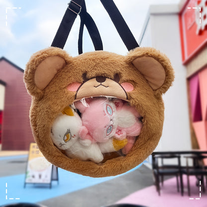 Cute Animal Transparent Plush Backpack for Girls - Aixini Toys
