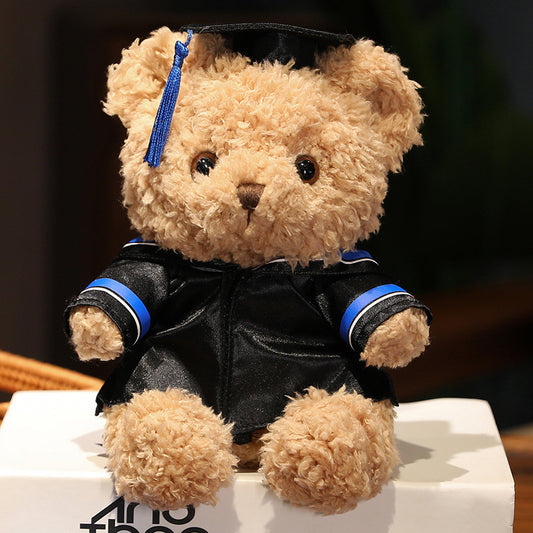 23 CM / 9 inch Doctor's Clothes - Blue - New Graduation Bear Doll Doctor's Hat Teddy Bear Dressing Doll Small Sitting Plush Toy Little Bear Doctor Bear