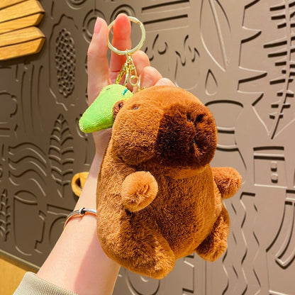 Creative Capibala Capybara Plush Pendant Cartoon Couple Car Keychain Cute Doll Small Gift