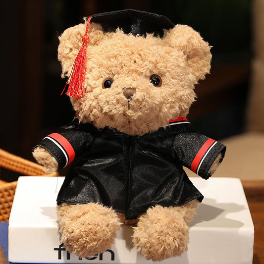 23 CM / 9 inch Doctor's Clothes - Big Red - New Graduation Bear Doll Doctor's Hat Teddy Bear Dressing Doll Small Sitting Plush Toy Little Bear Doctor Bear