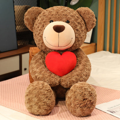 Cute Brown Smile Love Teddy Bear - Aixini Toys