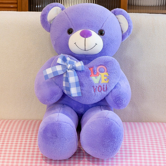 Holding Love in Hands - Dark Purple New Cute Teddy Bear Plush Toy Large Hugable Bear Doll Girls Valentine's Day Gift