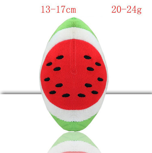 15CM / 6 inch Rectangular Watermelon-Plush Dog French Bulldog Bite-Resistant Ball Rope Sound Toy Fruit Cartoon Animal Cat Pet Supplies
