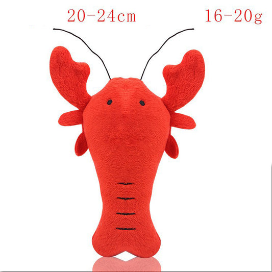 22 CM / 9 inch Red Crayfish Sounding Plush Toy - Plush Dog French Bulldog Bite-Resistant Ball Rope Sounding Toy Fruit Cartoon Animal Cat Pet Supplies