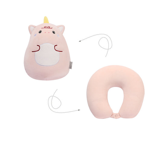 52CM / 20 inch Pink egg boy unicorn deformable u-shaped pillow cartoon particle pillow pillow deformable pillow doll two-in-one dual-use pillow u-shaped