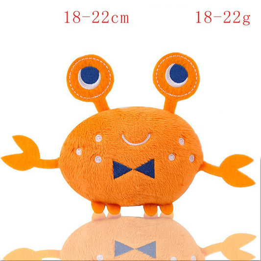 Orange Crab Sounding Plush Toy - Plush Dog French Bulldog Bite-Resistant Ball Rope Sounding Toy Fruit Cartoon Animal Cat Pet Supplies