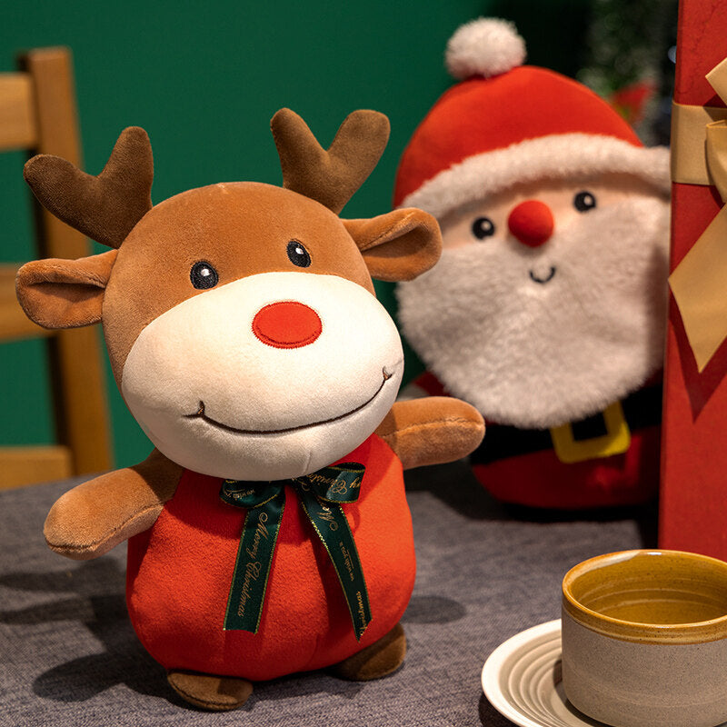 Aixini Cute Christmas Plush Toys Christmas Party Elk Santa Claus Doll 23cm